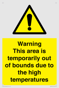 Warning This area is temporarily out of bounds due to the high temperatures